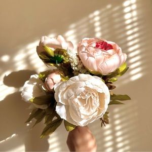 Faux pink peony arrangement